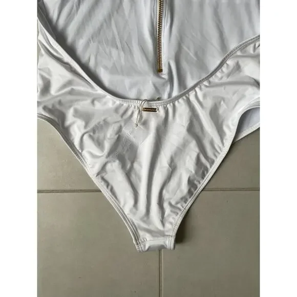 Kenny Flowers Swim One Piece Swimsuit Gold Zip The Santorini Swimwear